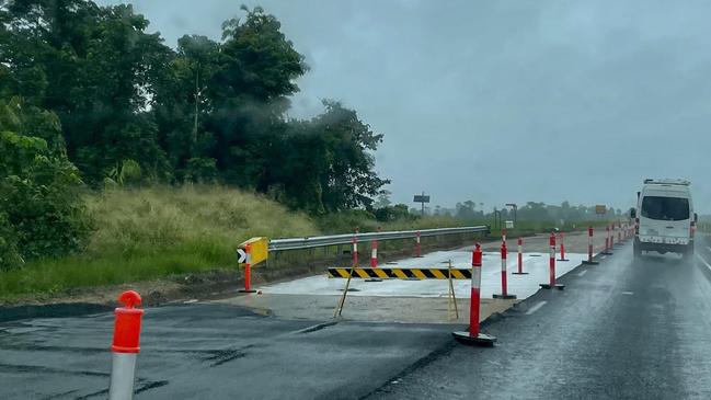 Road works ongoing since October 2022 have reduced the Bruce Highway at Feluga to one lane for 10 months. Picture: Peter Carruthers