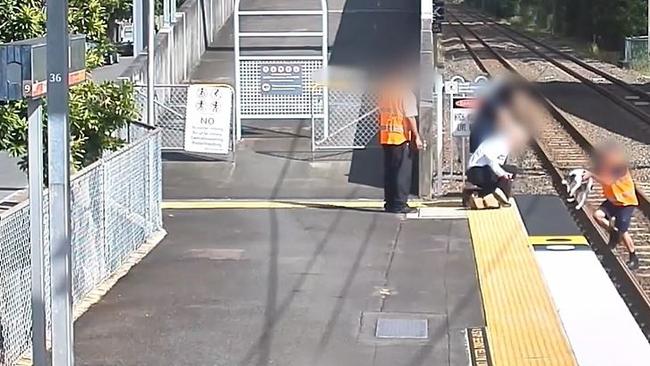 Snoopy reunited with his owner after making a dash on train tracks and being meters away from an oncoming train. Photo: Queensland Rail