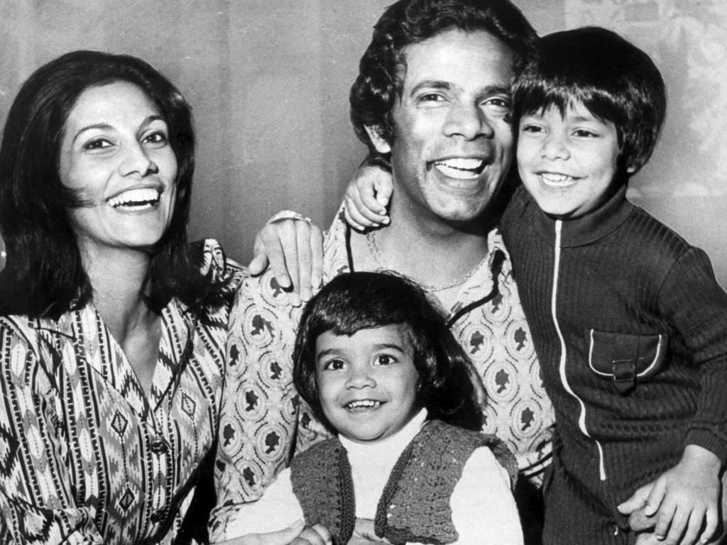 Kamahl with his wife and two young children in 1976.