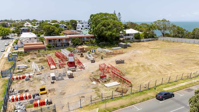 The site of the former Palace Hotel and proposed new 45m tall unit complex at Woody Point. PHOTO: AAP/Richard Walker