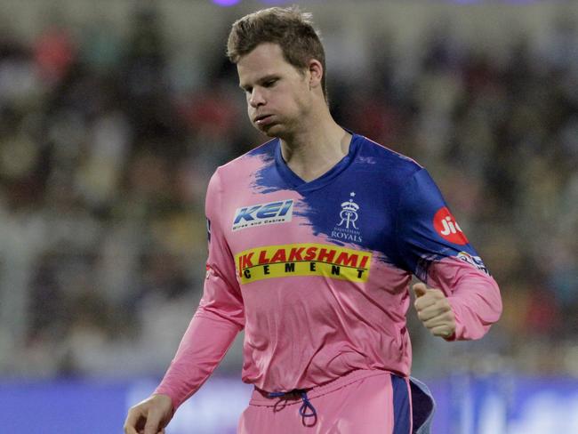 Steve Smith was limited in the field during the latest IPL season. Picture: AP Photo/Bikas Das