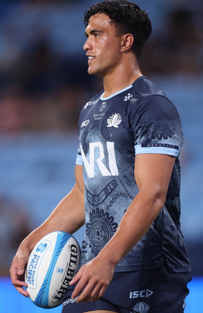 Joseph-Aukuso Suaalii is unlikely to play fullback for the Wallabies despite his recent outstanding form. Picture: Mark Metcalfe/Getty Images
