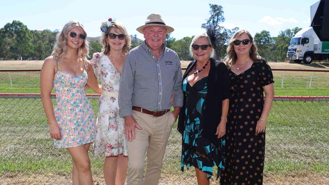 ALEXANDRA, AUSTRALIA - MARCH 16 2024 Leanne Jordan, Sharyn Beech, Peter Molloy, Jane Stenhouse and Georgia Millard attend the 2024 Alexandra Picnic Cup Picture: Brendan Beckett