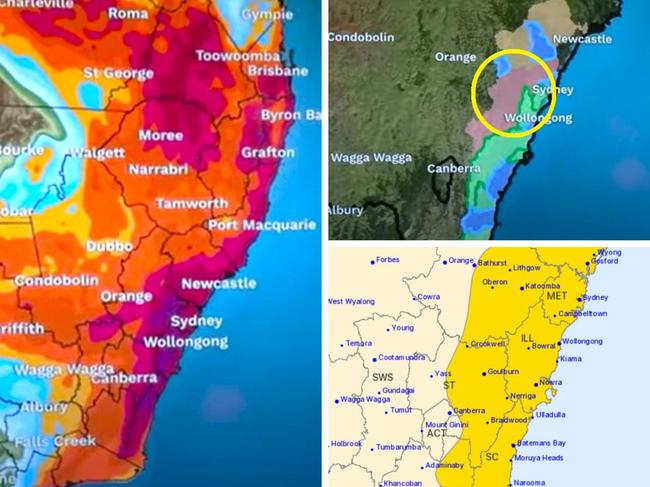 Month's worth of rain could fall in one day in east coast black nor'easter. Picture: BOM.