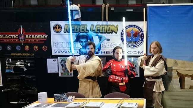 The Rebel Legion <i>Star Wars</i> group – here represented by John Pretty, Ryan Eime and Ben Lock, is a recognisable sight at many Adelaide conventions. Picture: Ben Lock