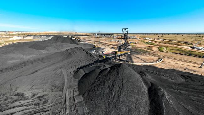 Coal is being stockpiled at the Carmichael mine. Photo: Cameron Laird