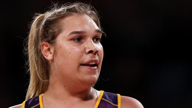 SYDNEY, AUSTRALIA - MAY 28: Donnell Wallam of the Firebirds watches on during the round 11 Super Netball match between Giants Netball and Queensland Firebirds at Ken Rosewall Arena, on May 28, 2023, in Sydney, Australia. (Photo by Mark Kolbe/Getty Images)