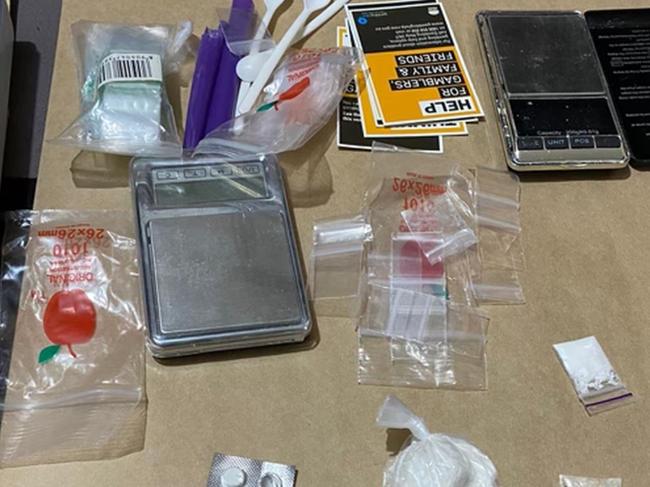 Some of the items allegedly found in the raid on the Merrylands home.