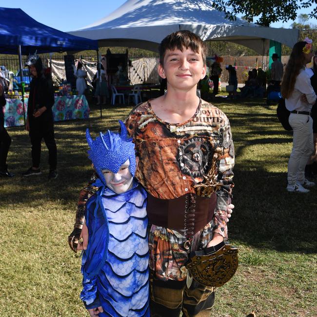 Townsville Medieval and Fantasy Festival 2024 at Cluden. Jett Garland and Braxton James. Picture: Evan Morgan