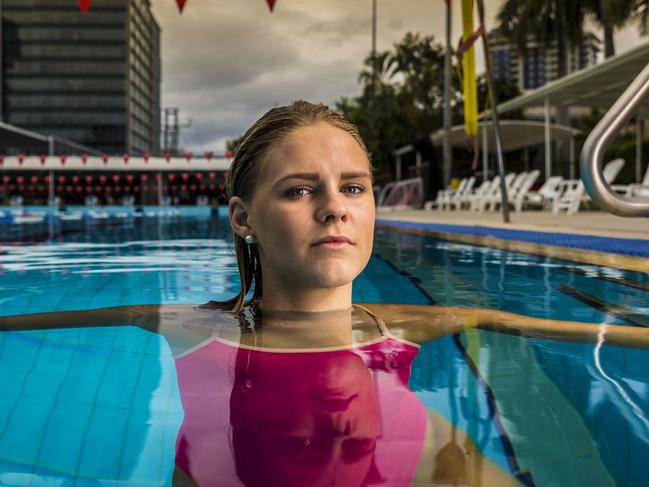 23/12/2016Old swimmer Shayna Jack at the Fortitude Valley Pool. photo: Glenn Hunt/The Australian