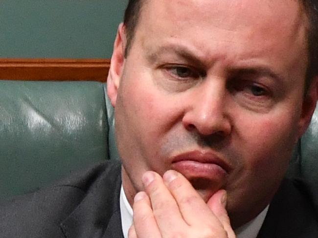 CANBERRA, AUSTRALIA - AUGUST 25:  Treasurer Josh Frydenberg during Question Time in the House of Representatives at Parliament House on August 25, 2020 in Canberra, Australia. The federal aged care royal commission has criticised the Morrison government for failing to establish independent monitoring and reporting of aged care quality outcomes during the pandemic. Prime Minister Morrison acknowledged in the House of Representatives what happened in Victoria was not good enough insisting the government had a plan to minimise the risk of outbreaks as the performance during the pandemic dominated the first week of federal parliament sitting since June. (Photo by Sam Mooy/Getty Images)