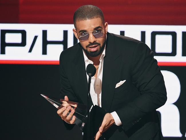 Rapper Drake accepts Favorite Rap/Hip-Hop Artist onstage during the 2016 American Music Awards at Microsoft Theater on November 20, 2016 in Los Angeles, California. Picture: Getty