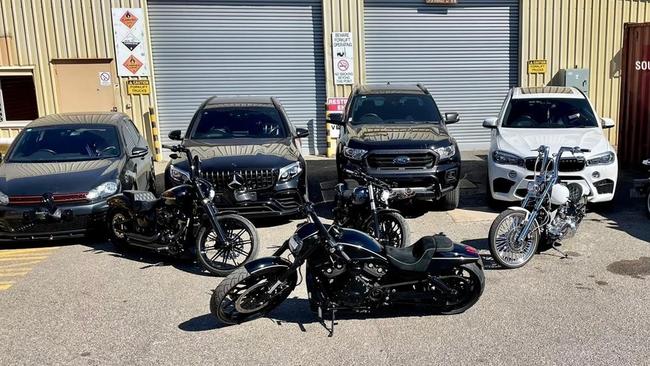 Five vehicles, as well as four Harley Davidson motorcycles and a jet ski, were seized in the raids. Picture: SA Police