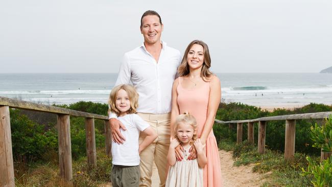 Glenn Piper with wife Alexandra Piper and their children Lincoln and Sia. Picture: Steven Woodburn