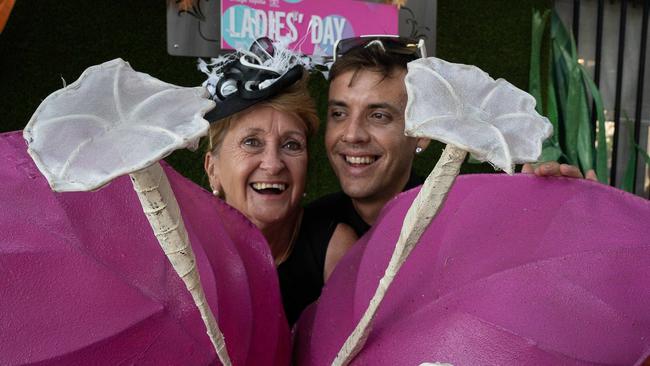 Sandy Enniss and Daniel Mcbride at the 2023 Darwin Cup Carnival Ladies Day. Picture: Pema Tamang Pakhrin