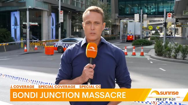 Channel 7 Sunrise presenter Matt Shirvington incorrectly named the Bondi killer as Benjamin Cohen during television coverage of the murders. Source: Channel 7 / YouTube