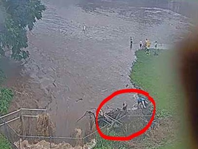 Kids playing in a detention basin in Cairns.