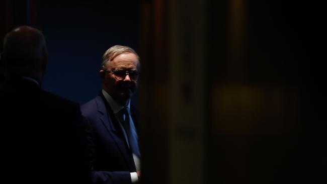 Australia's Prime Minister Anthony Albanese waits for the arrival of other Quad leaders on the sidelines of the G7 Leaders' Summit in Hiroshima.