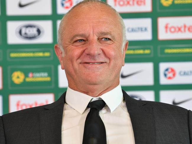 Socceroos Head Coach Graham Arnold is seen at a press conference in Sydney, Thursday, December 20, 2018. The Socceroos will name Australia's 23-player squad for the AFC Asian Cup UAE 2019. (AAP Image/Brendan Esposito) NO ARCHIVING