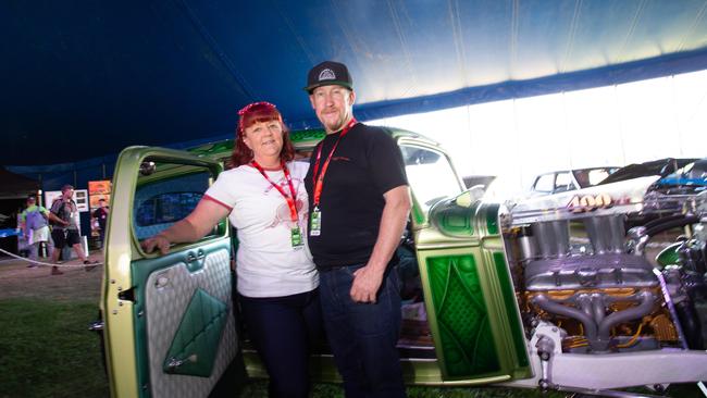 Richie and Lynda Townsend with their 1933 Chevrolet. Picture: Brett Hartwig