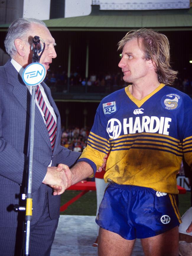 Many believe the return of James Hardie as the Eels’ major sponsor is a trigger. Picture: Action Photographics