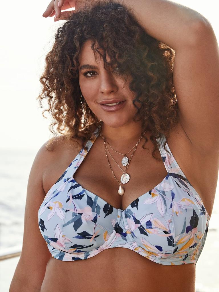 Lily and Lime, Fleurs Aqua Underwire Halter.