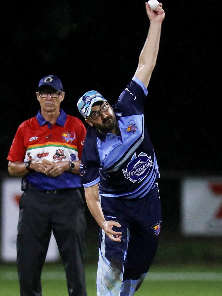 T20 Barrier Reef Big Bash: Designer First Homes Dare Devils v Halpin Hurricanes at Griffiths Park. Hurricanes' Michael Salerno. Picture: Stewart McLean