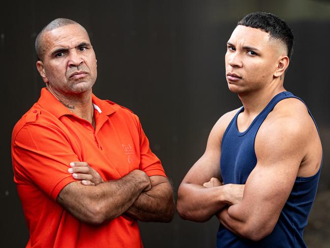 CJ Mundine (R), the son of Anthony Mundine, could one day fight the son of Danny Green. Picture: Supplied