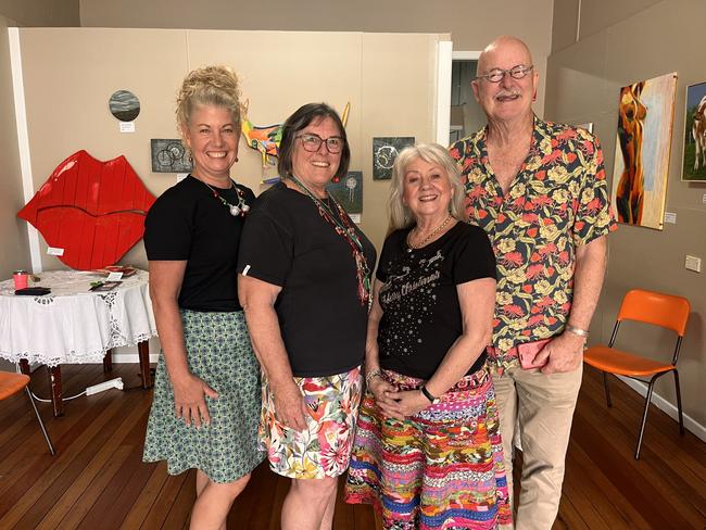 Tracey Allen, left, Lindy Worgan, Susan Hughes, and Trevor Thomas at the Kyogle Arts Inc. exhibition in the old IGA building on Summerland Way, Kyogle where 20 local artists are showcasing their work up until January 11.