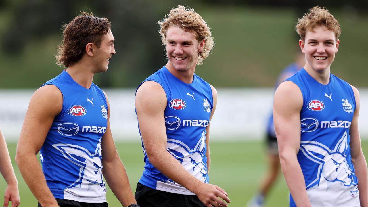 You should be picking No. 1 draft pick Jason Horne-Francis, middle, in KFC SuperCoach. Picture: Mark Stewart