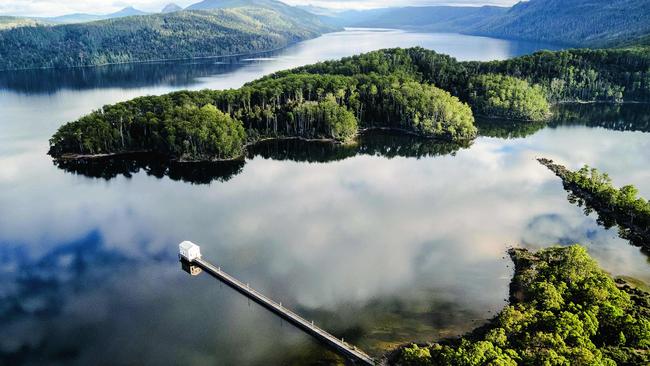 Pumphouse Point, at Lake St Clair, Tasmania, is a beautiful spot to start any adventure into the wilderness. Picture: STU GIBSON