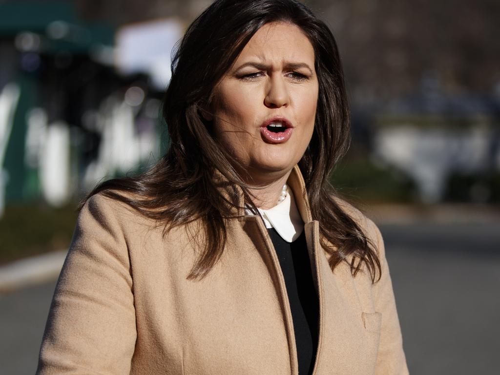 White House press secretary Sarah Huckabee Sanders said there were ‘other ways’ to reach the $A2.2 billion the President wants for his wall. Picture: AP Photo/Evan Vucci 