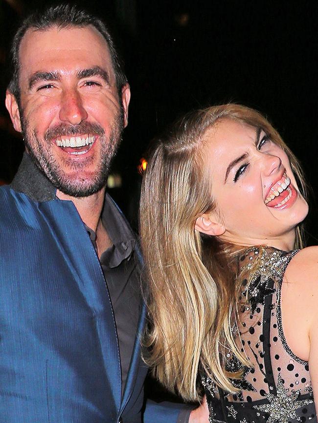 Kate Uptonand fiance Justin Verlander.  Picture:  Splash