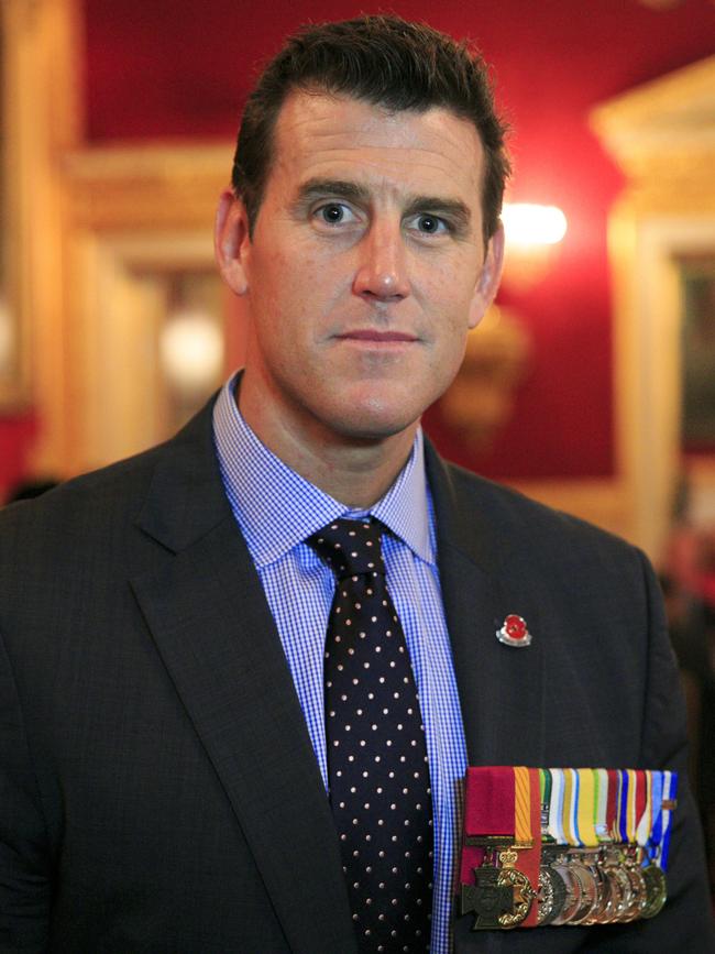 Ben Roberts-Smith at an afternoon tea reception for members of the Victoria Cross and George Cross Association in 2014. Picture: John Phillips WPA-Pool/Getty Images