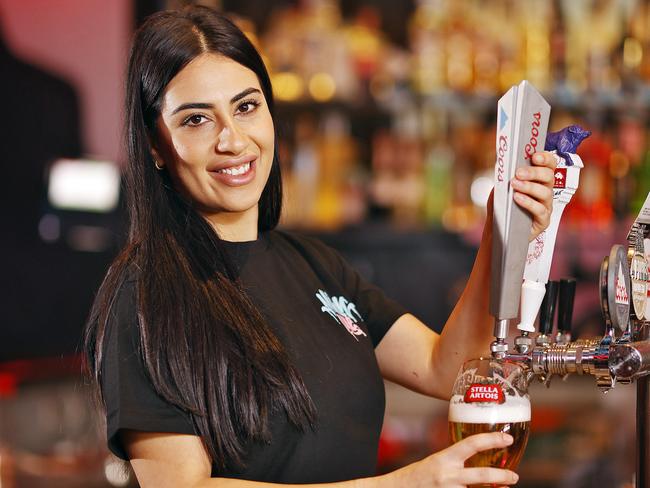 Christine Isho bartends at Milky Lane Parramatta. Picture: Sam Ruttyn