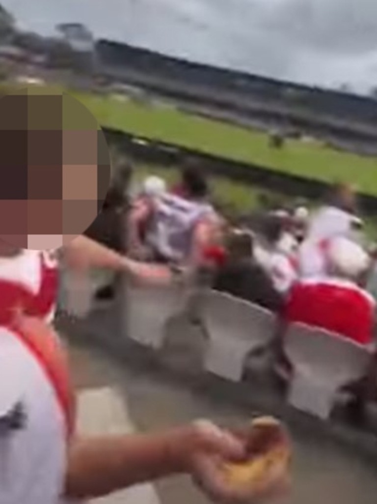 The Dragons fan has since been charged over the incident. Picture: Supplied