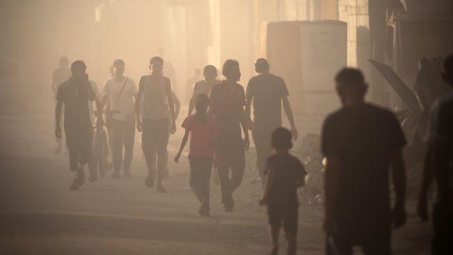 Palestinians in the Nuseirat refugee camp in central Gaza. Picture: Eyad Baba/AFP