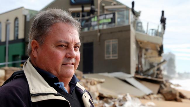 CEO of the Collaroy Beach club that has been badly damaged Robert Mconnell, The Collaroy beach front has gone taking with it property's and possessions, this happened last night during the storms. pic John Grainger