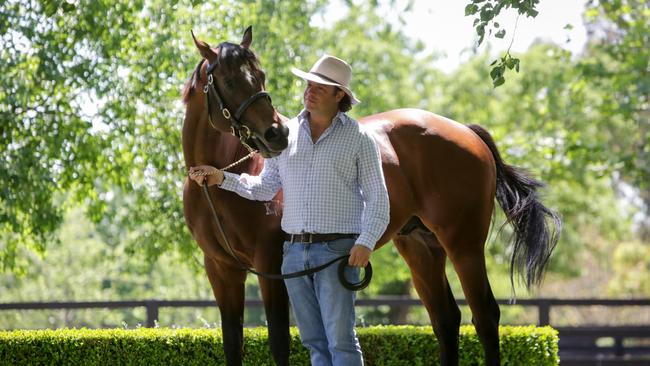 Yes Yes Yes with Coolmore principal Tom Magnier. Picture: Liam Driver