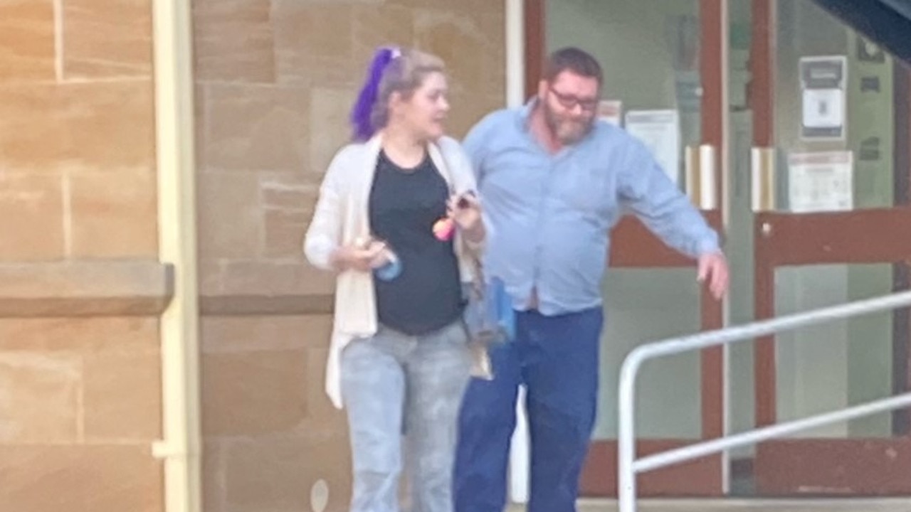 Paul Earl Tipler (right) leaving the Warwick courthouse.