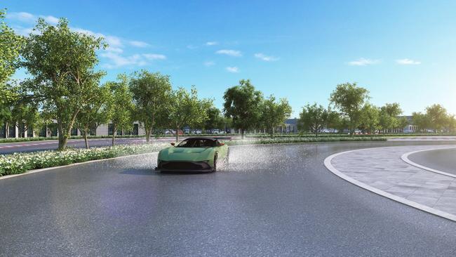 The "skidpan" feature at Brisbane Airport's Automall, which will be a collection of car dealerships surrounding a special test track.