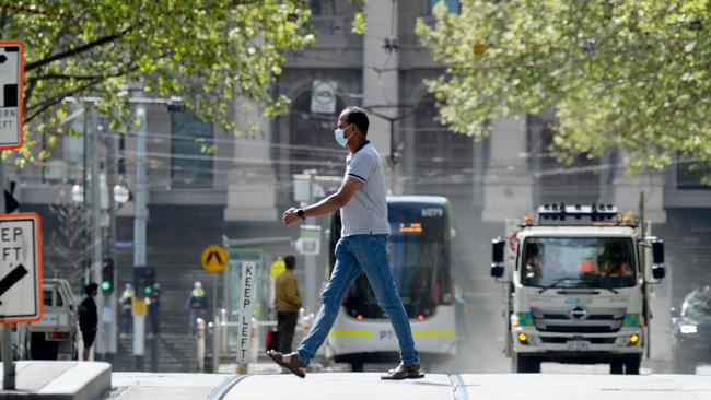 Melbourne remains in lockdown with many businesses forced to wait until key vaccination targets are met before opening up. Picture: Andrew Henshaw