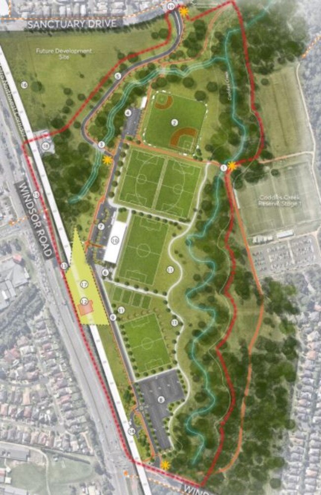 Caddies Creek Reserve Sports Complex draft masterplan for stage 2