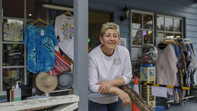 ‘I don’t want to have to come home and look after burnt animals like I did last time,’ says Theresa Matthews, the owner of Mogo Lolly Shop. Picture: Sean Davey