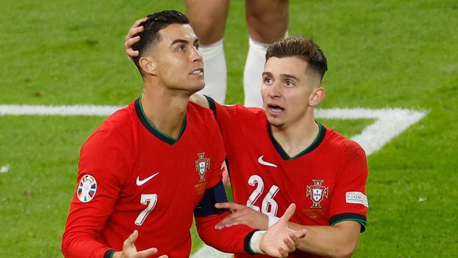 Portugal's forward #07 Cristiano Ronaldo had a frustrating night. (Photo by Odd ANDERSEN / AFP)