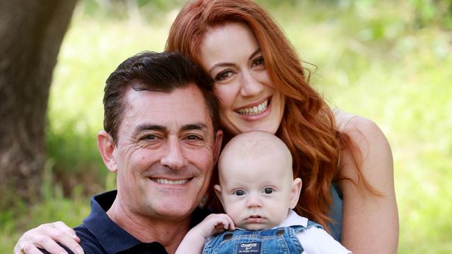 NETWORK SPECIAL.  MUST TALK WITH NETWORK PIC DESK BEFORE PUBLISHING.   23/01/2025 TV executive and former presenter Eden Gaha in Sydney with his wife Trent and baby Elia.  Eden splits his time between Sydney and L.A. Picture Jeff Darmanin