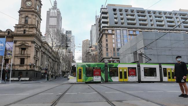 The effects of a stage four lockdown on Melbourne last year. Picture: Ian Currie