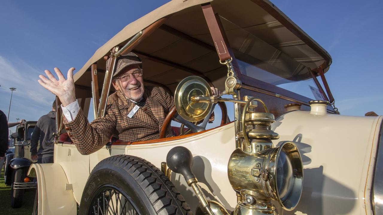 David Martin in his 1913 Darracq 16HP Tourer. Picture: Brett Hartwig