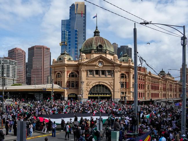 Melbourne will once again be paralysed by chaos as 30,000 protesters are expected to swarm the CBD. Picture: Getty