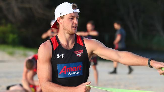 Essendon midfielder Darcy Parish trains in Coffs Harbour. Picture: Getty Images